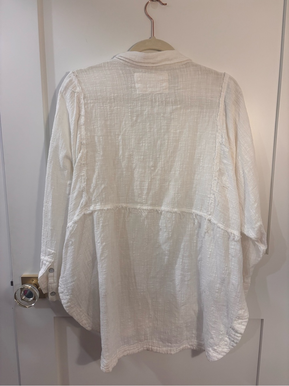 Free People White Gauze Button-Front Shirt - Picture 4 of 4